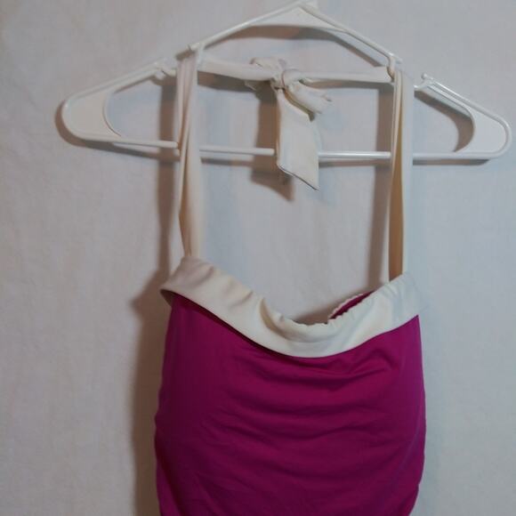 Lauren Ralph Lauren Bel Aire One Piece Skirted Swimsuit Pink White Size 10 - Picture 3 of 11